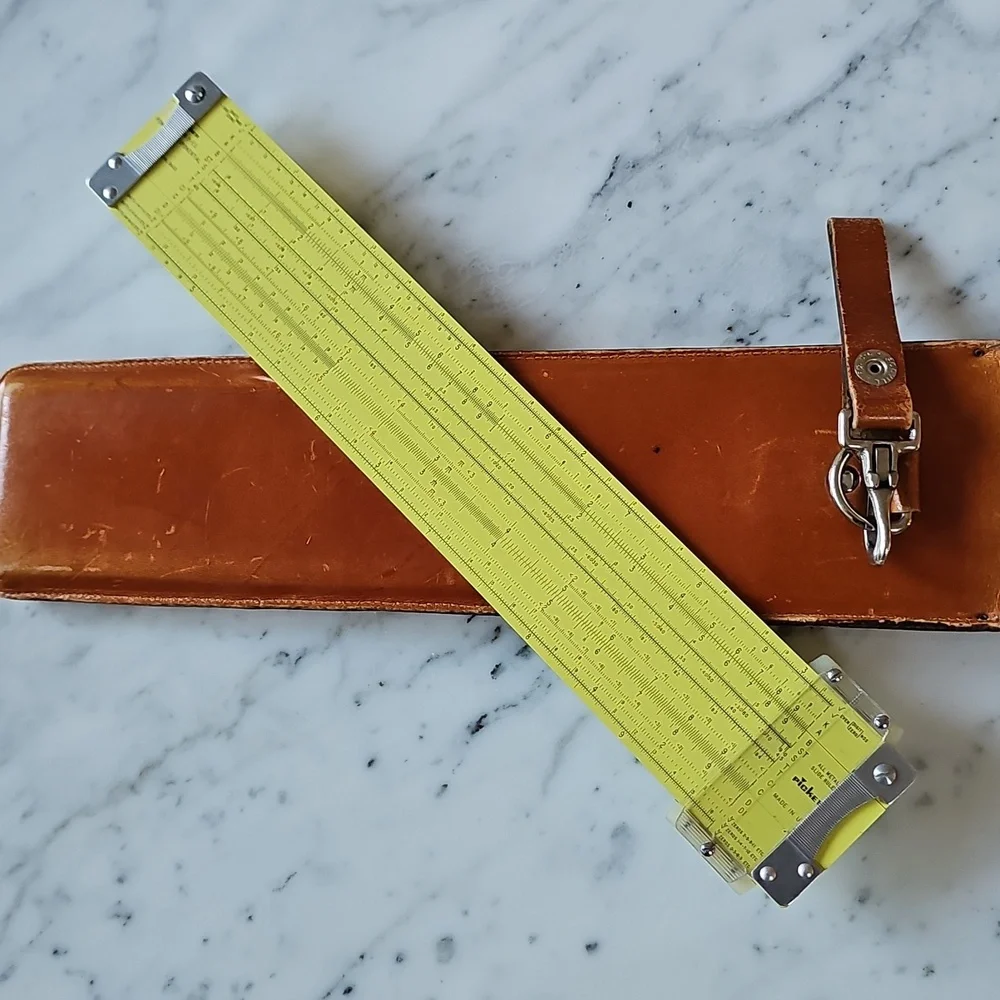 Vintage Pickett N-3-ES Power Log Exponential Slide Rule With Leather Case - Picture 12 of 15